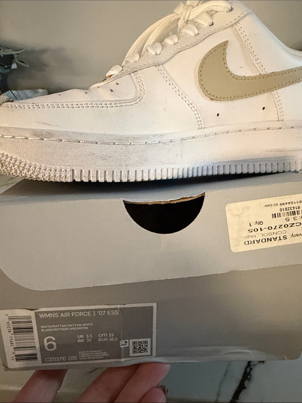 Nike Kids' White and Tan Low-Top Sneaker